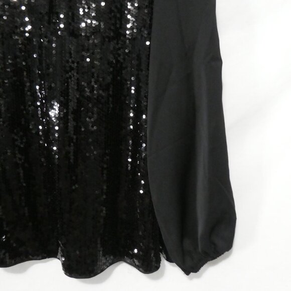 SHEIN - Curve | 2XL | Black Sequin Long Sleeve Blouse | Sheer Solid Black Back - Picture 8 of 14